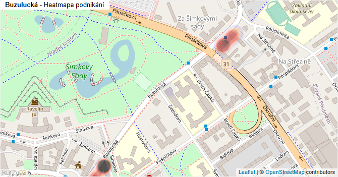 Buzulucká - mapa podnikání