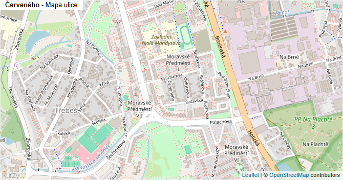 Červeného - mapa ulice