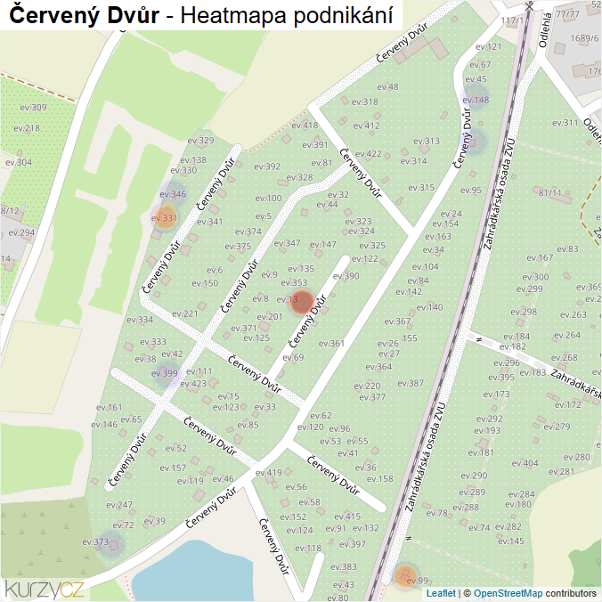 Mapa Červený Dvůr - Firmy v ulici.