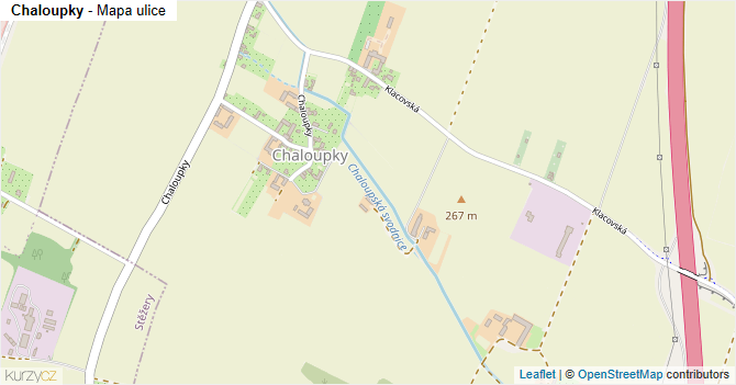 Chaloupky - mapa ulice