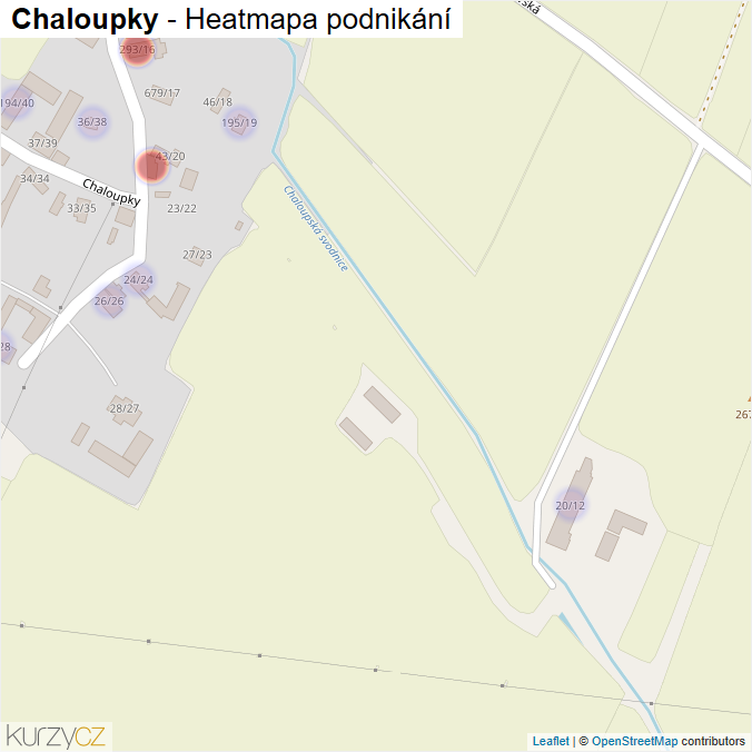 Mapa Chaloupky - Firmy v ulici.