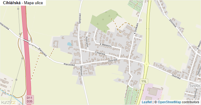 Cihlářská - mapa ulice