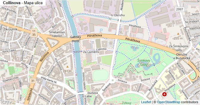Collinova - mapa ulice