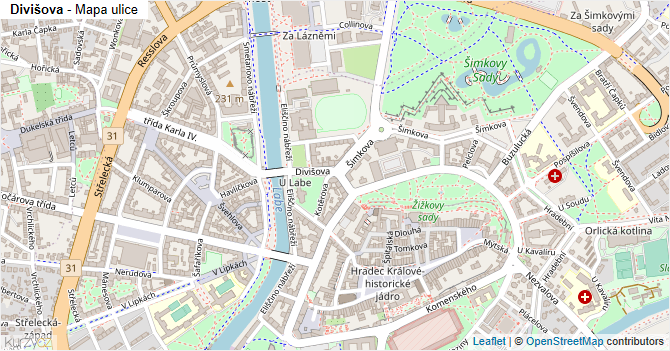 Divišova - mapa ulice