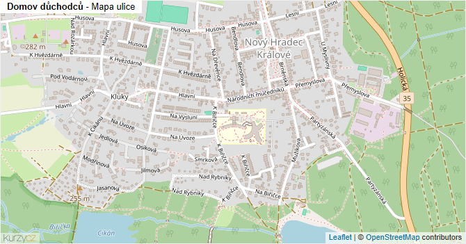 Domov důchodců - mapa ulice