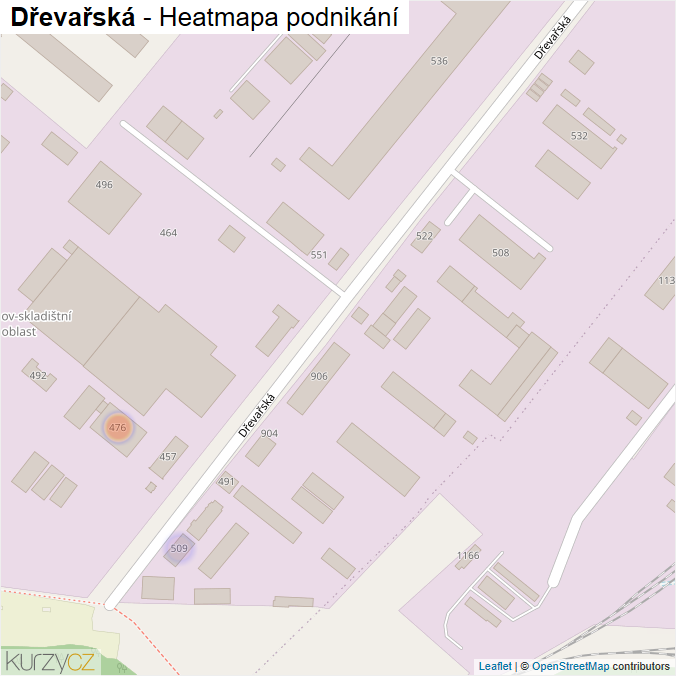 Mapa Dřevařská - Firmy v ulici.