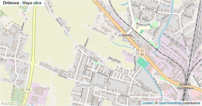 Drtinova - mapa ulice