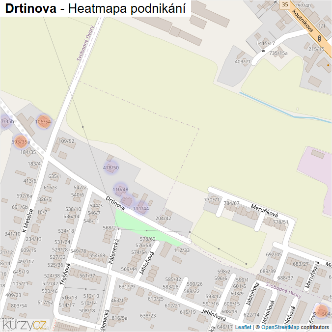 Mapa Drtinova - Firmy v ulici.