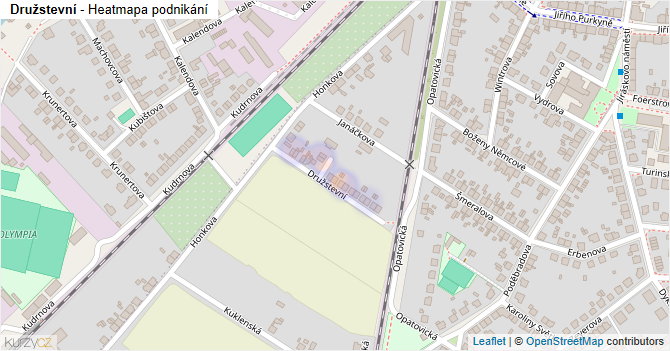Družstevní - mapa podnikání