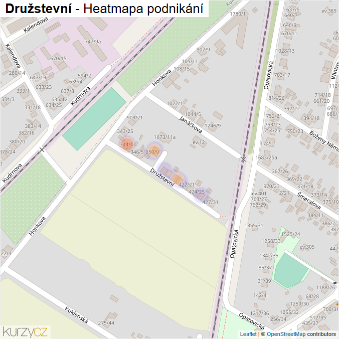 Mapa Družstevní - Firmy v ulici.