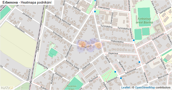 Erbenova - mapa podnikání