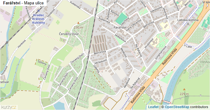 Farářství - mapa ulice