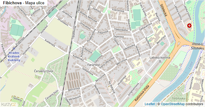 Fibichova - mapa ulice