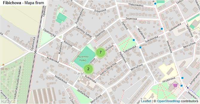 Fibichova - mapa firem