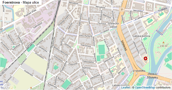 Foerstrova - mapa ulice
