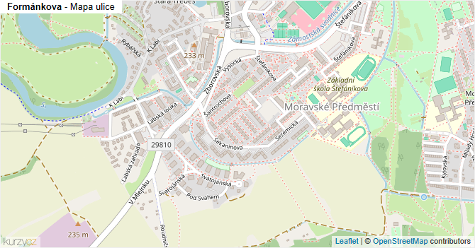 Formánkova - mapa ulice