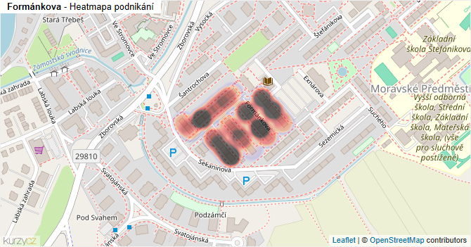 Formánkova - mapa podnikání