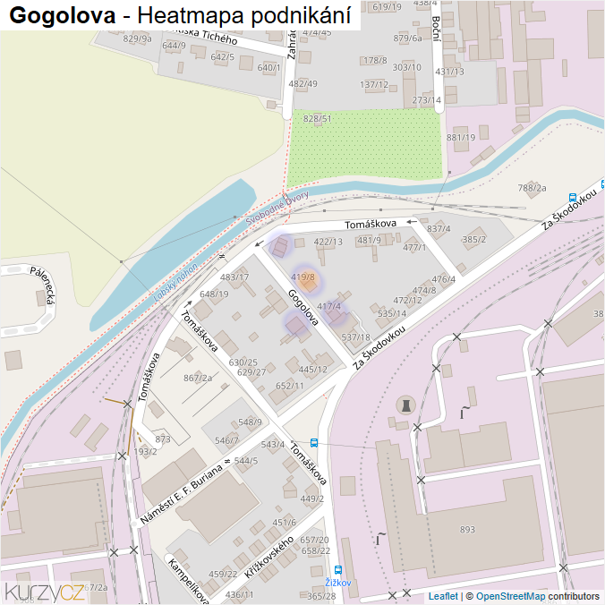 Mapa Gogolova - Firmy v ulici.