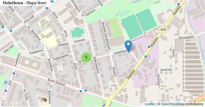 Holečkova - mapa firem