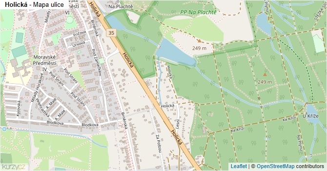 Holická - mapa ulice