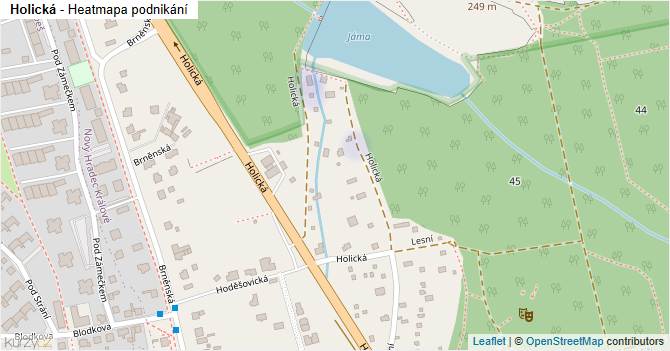 Holická - mapa podnikání
