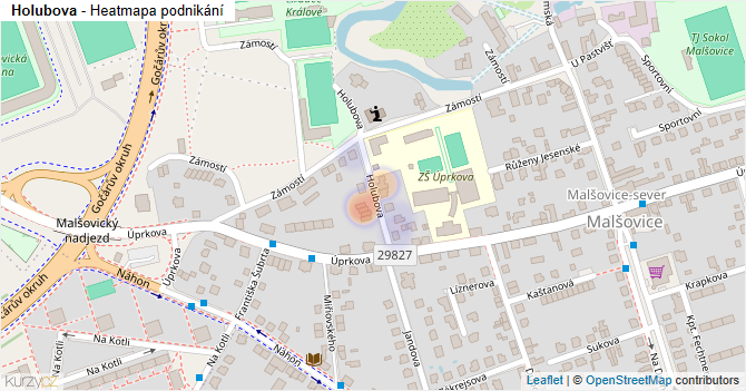 Holubova - mapa podnikání