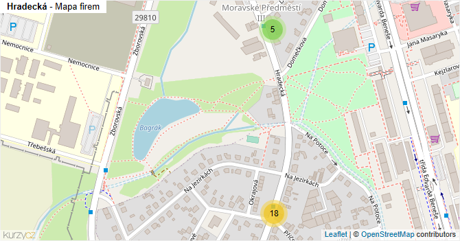 Hradecká - mapa firem
