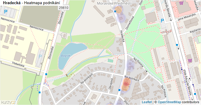 Hradecká - mapa podnikání