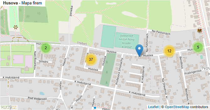 Husova - mapa firem