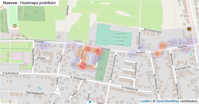 Husova - mapa podnikání