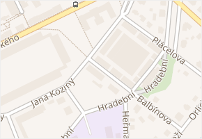 Jana Koziny v obci Hradec Králové - mapa ulice