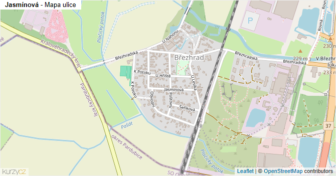 Jasmínová - mapa ulice