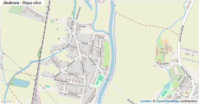 Jindrova - mapa ulice