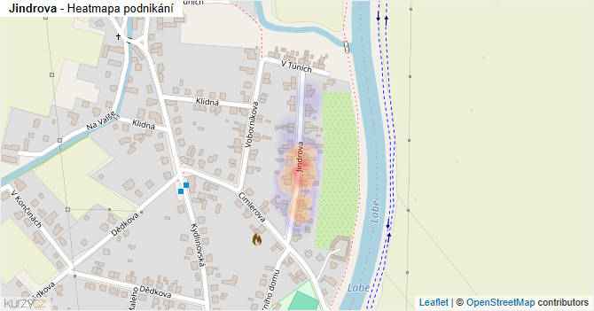 Jindrova - mapa podnikání