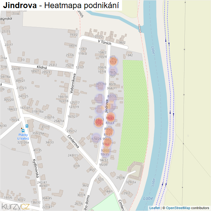 Mapa Jindrova - Firmy v ulici.