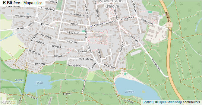 K Biřičce - mapa ulice