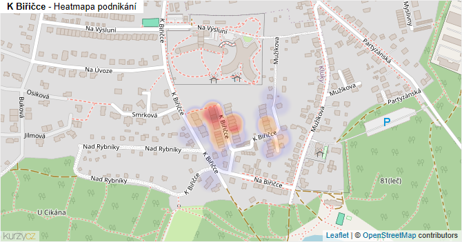 K Biřičce - mapa podnikání