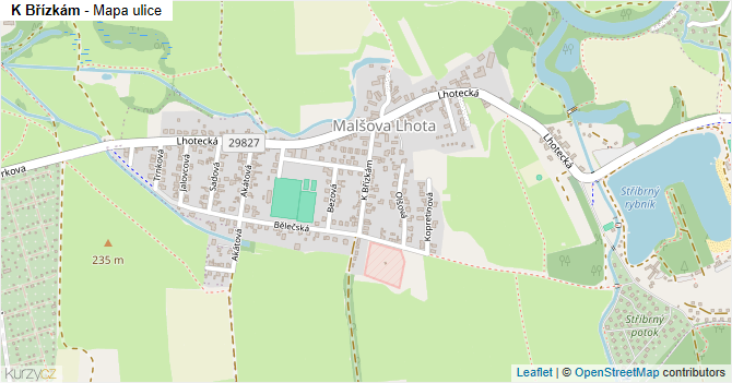 K Břízkám - mapa ulice
