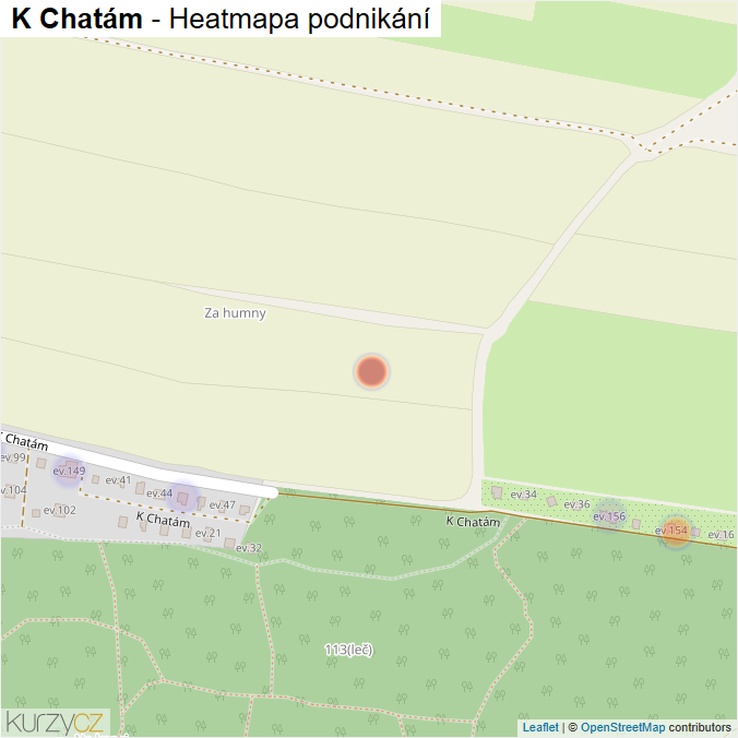 Mapa K Chatám - Firmy v ulici.