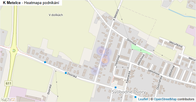 K Metelce - mapa podnikání