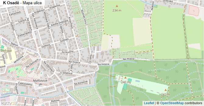 K Osadě - mapa ulice