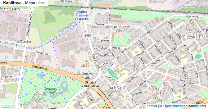 Kaplířova - mapa ulice