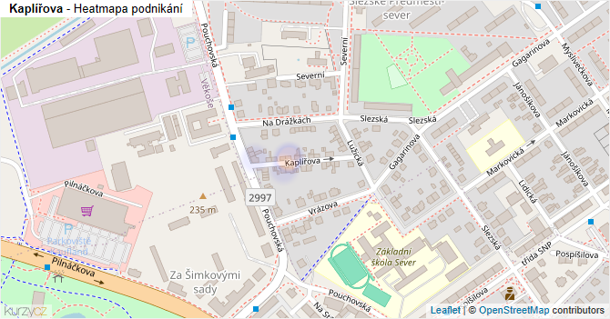 Kaplířova - mapa podnikání
