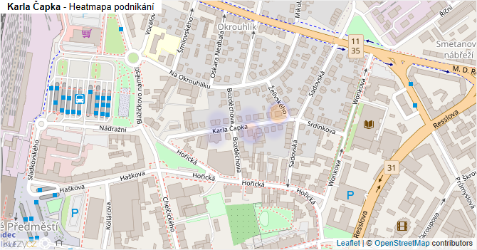Karla Čapka - mapa podnikání