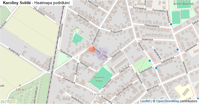 Karoliny Světlé - mapa podnikání