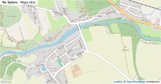 Ke Splavu - mapa ulice