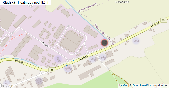 Kladská - mapa podnikání