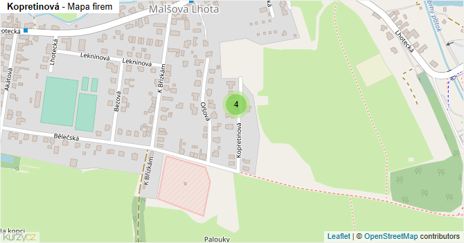 Kopretinová - mapa firem