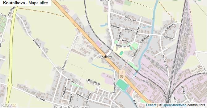Koutníkova - mapa ulice