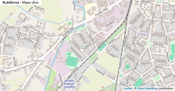 Kubištova - mapa ulice